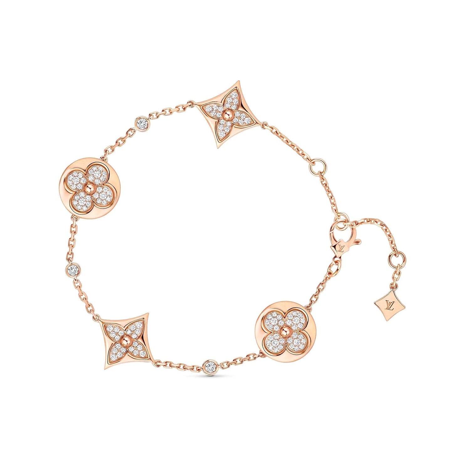[ORA]STAR AND SUN 4 MOTIFS GOLD DIAMONDS BRACELET