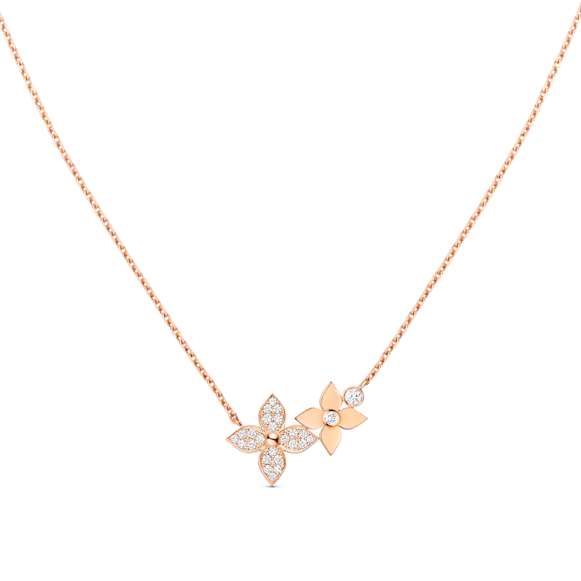 [ORA]STAR BLOSSOM NECKLACE PINK GOLD DIAMONDS