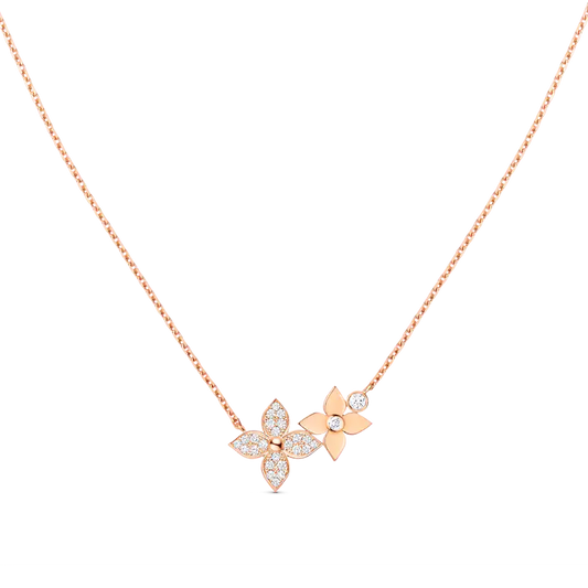 [ORA]STAR BLOSSOM NECKLACE PINK GOLD DIAMONDS