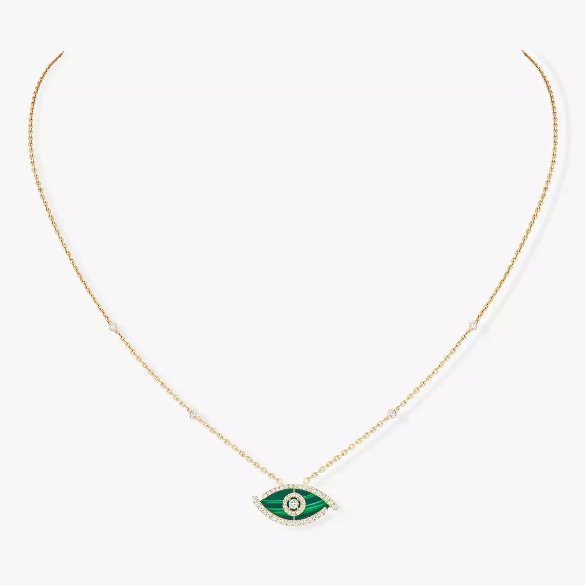 [ORA]Lucky Eye Diamond Necklace in Rose Gold and Turquoise