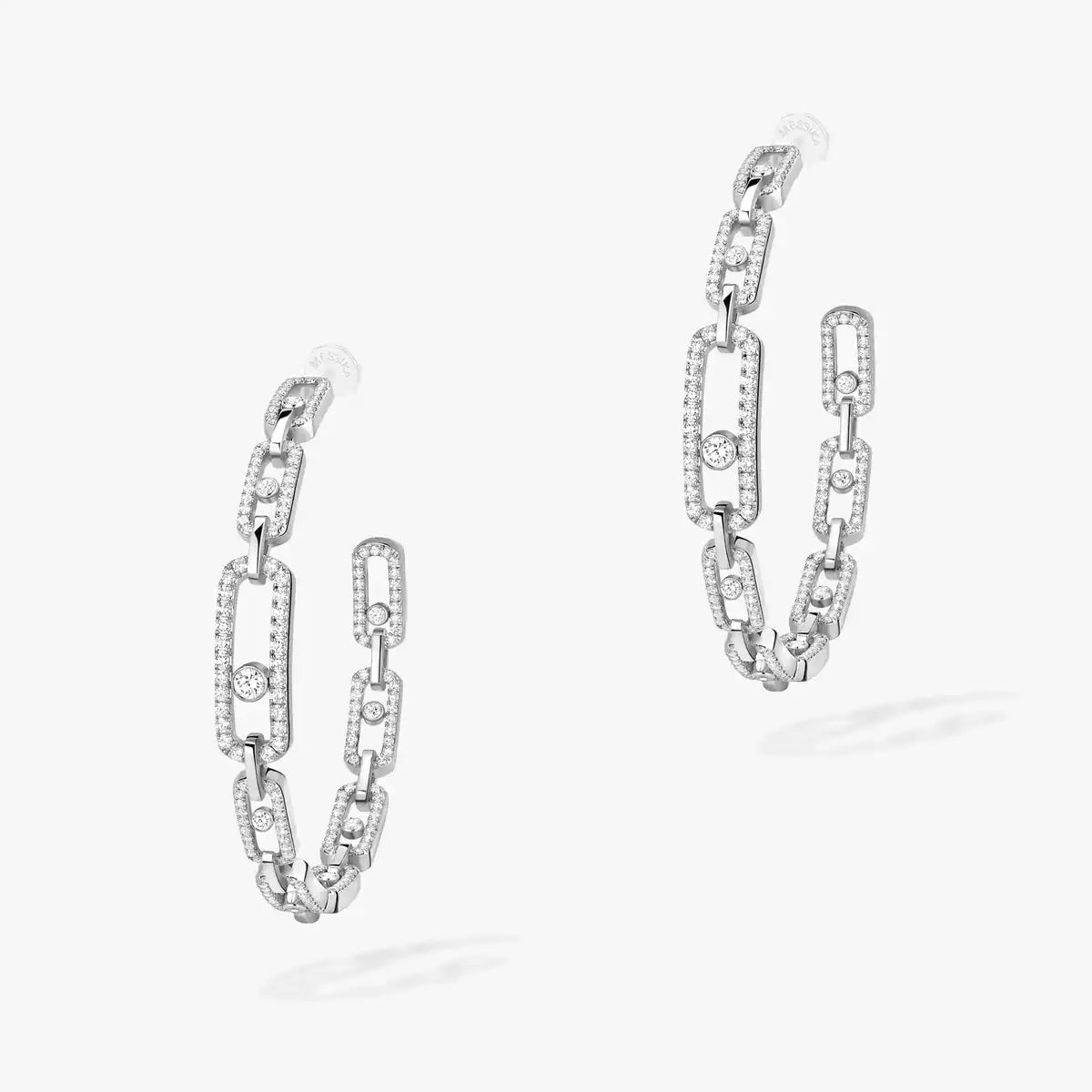 [ORA]Move Link Diamond Hoop Earrings
