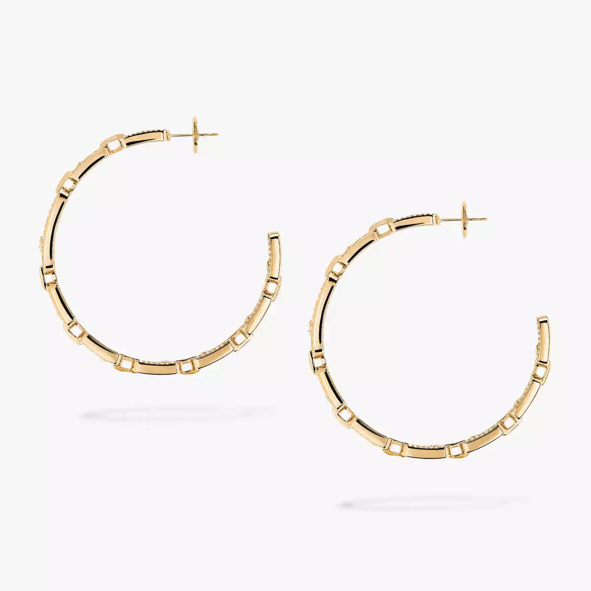[ORA]Move Link Diamond Hoop Earrings