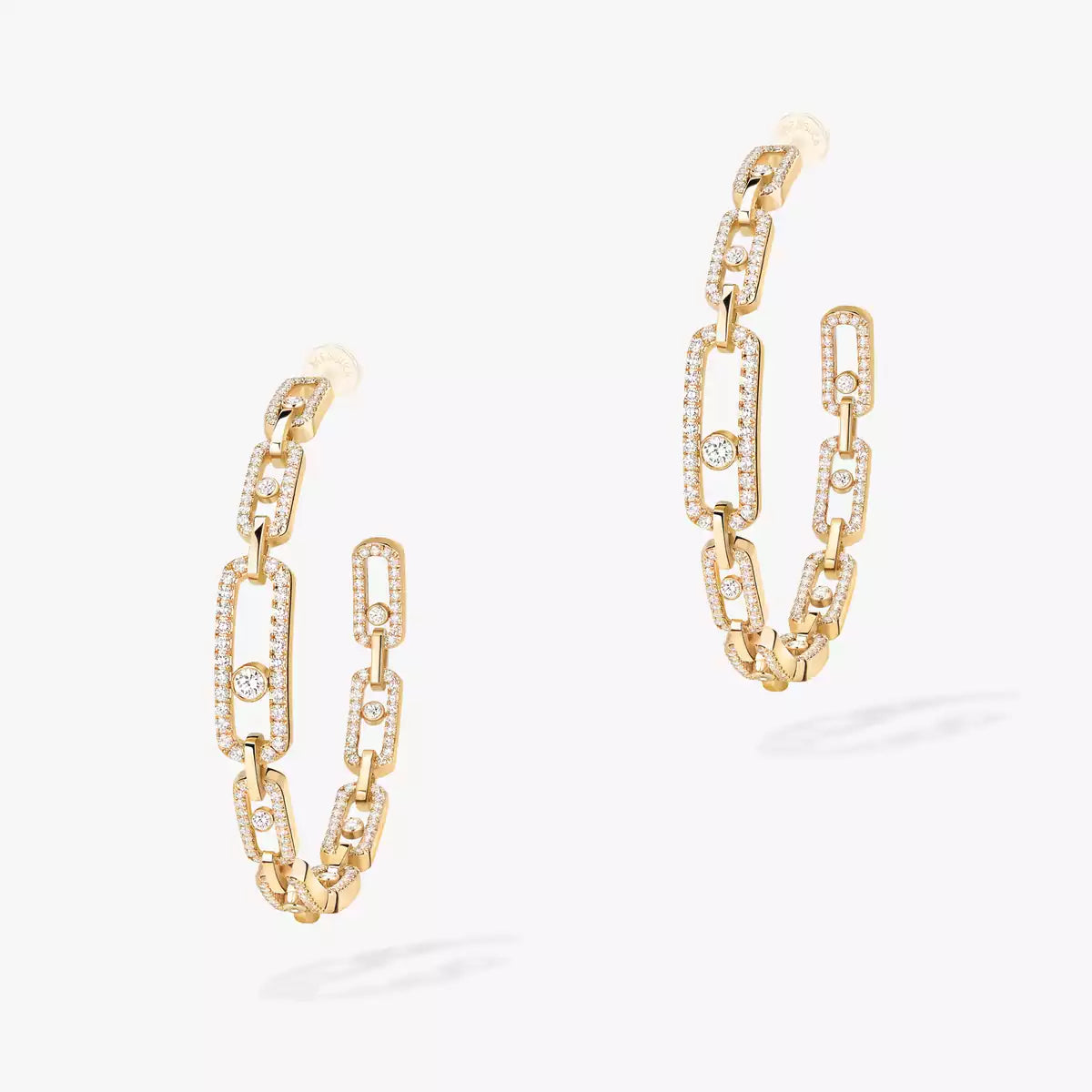 [ORA]Move Link Diamond Hoop Earrings