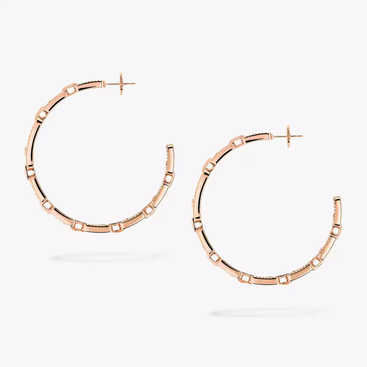 [ORA]Move Link Diamond Hoop Earrings