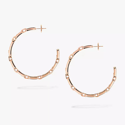 [ORA]Move Link Diamond Hoop Earrings