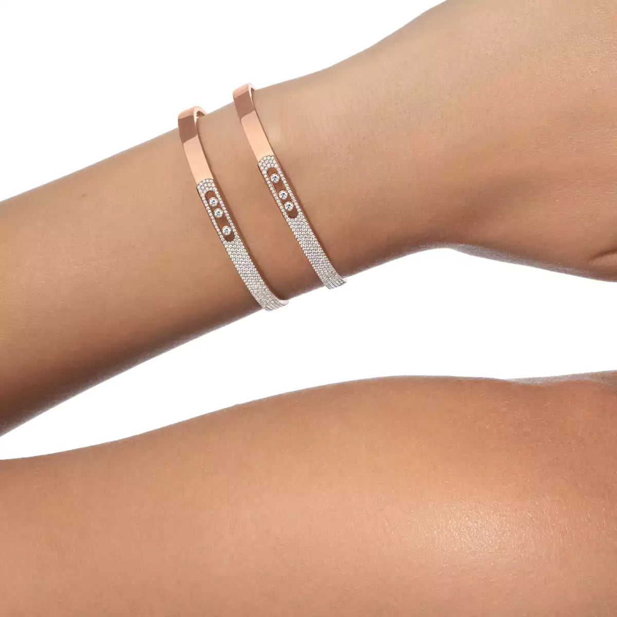 [ORA]Move Noa Rose Gold Pav¨¦ Diamond Bangle Bracelet