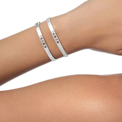 [ORA]Move Noa Rose Gold Pav¨¦ Diamond Bangle Bracelet