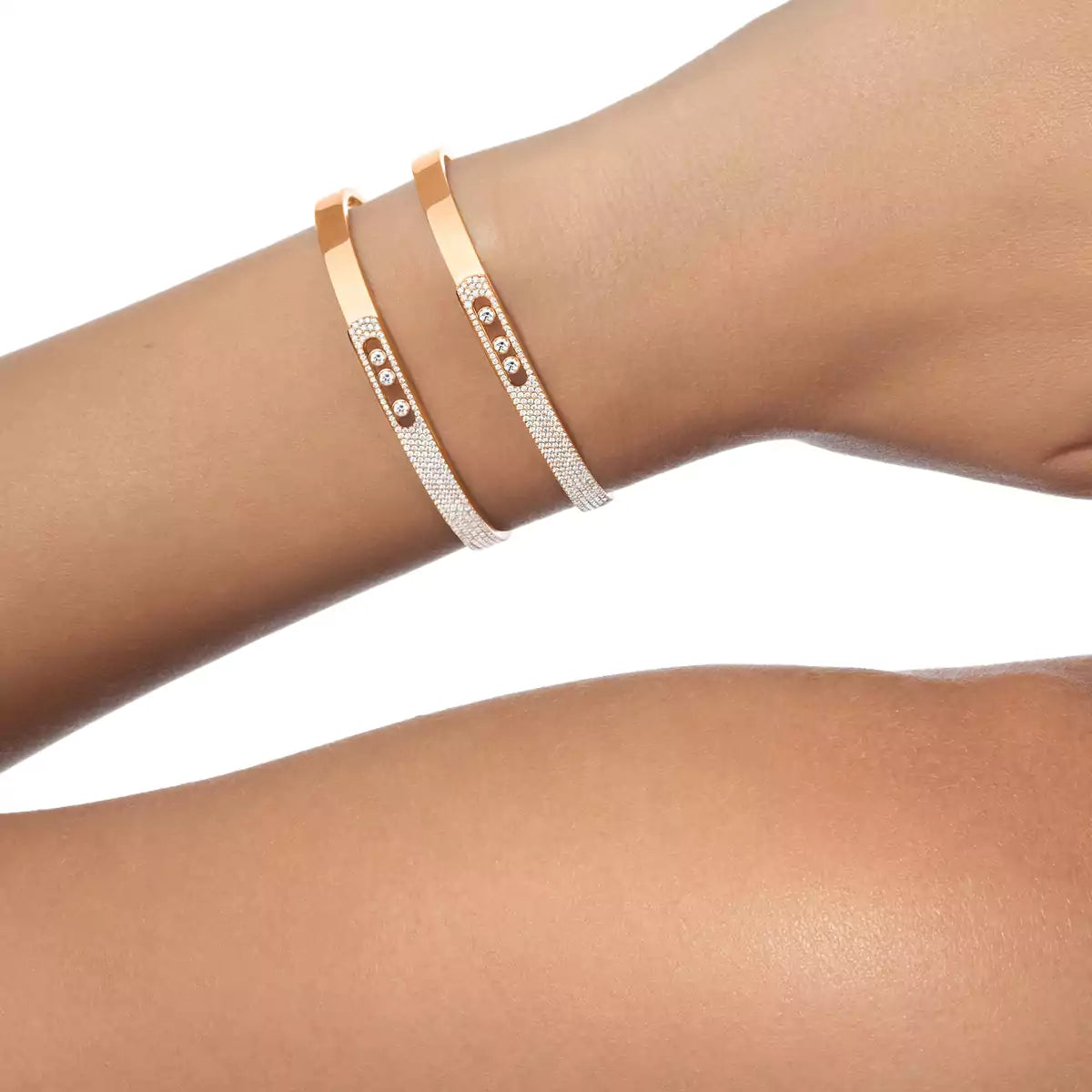 [ORA]Move Noa Rose Gold Pav¨¦ Diamond Bangle Bracelet