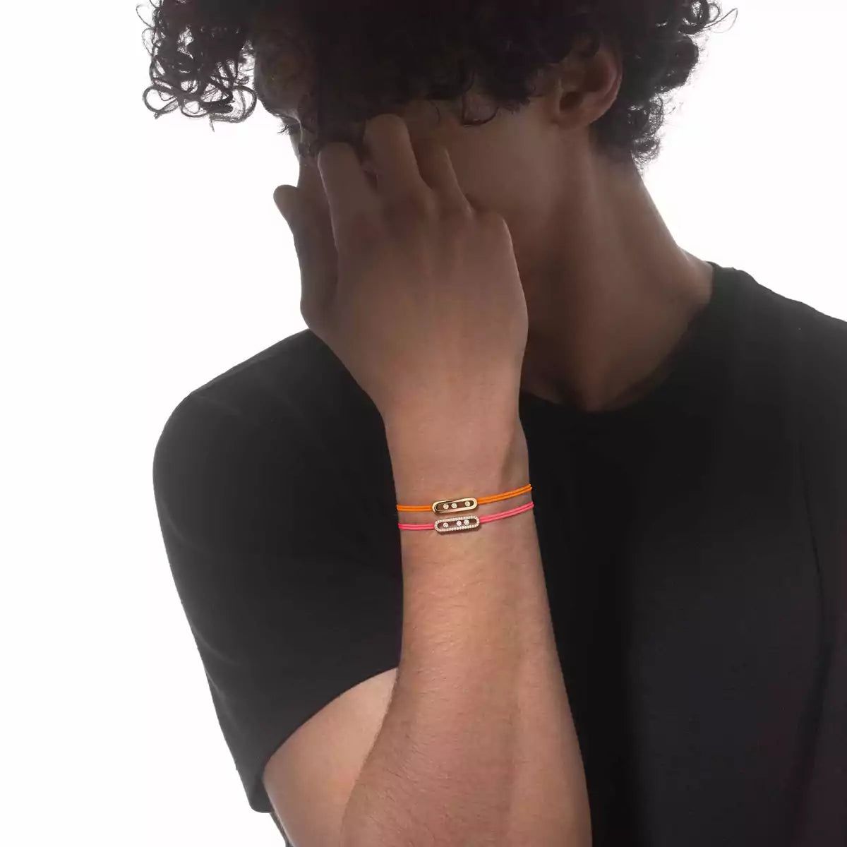 [ORA]Messika Care(s) pink cord pav¨¦ bracelet