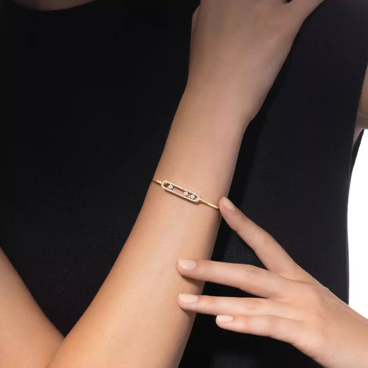 [ORA]Move Pav¨¦ Diamond Bangle Bracelet M