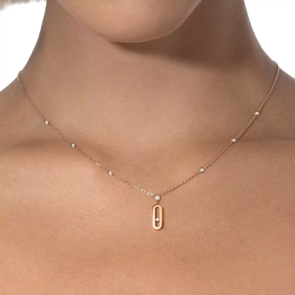[ORA] Move Uno Gold Diamond Long Necklace