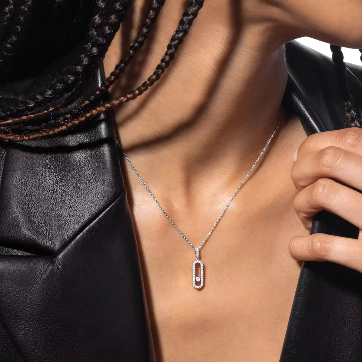 [ORA]Move Uno Diamond Necklace in Rose Gold