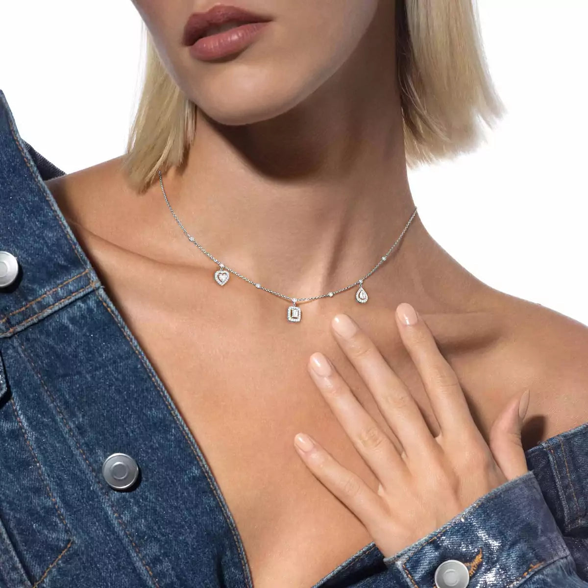 [ORA]My Twin Diamond Necklace in Silver