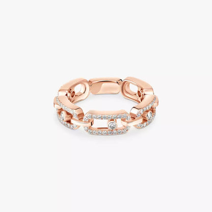 [ORA]Move Link Pave_-Set Diamond Ring in Gold