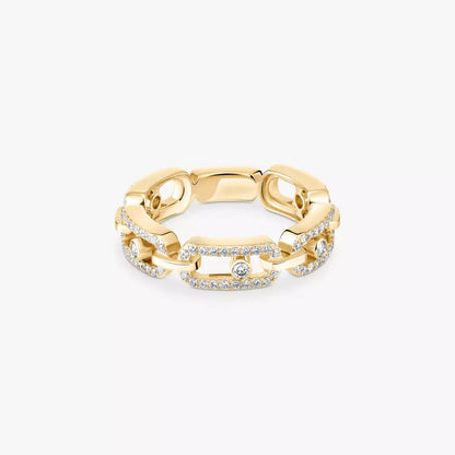 [ORA]Move Link Pave_-Set Diamond Ring in Gold