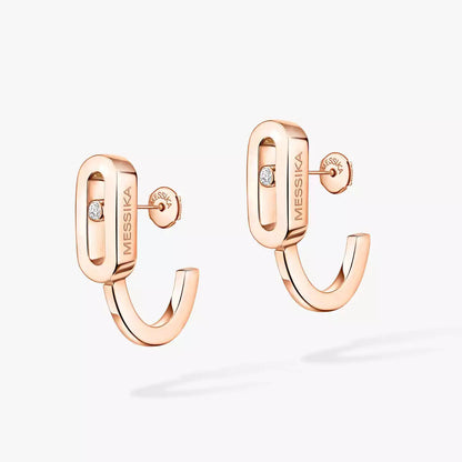 [ORA]Diamond Mini Hoop Earrings Move Classique