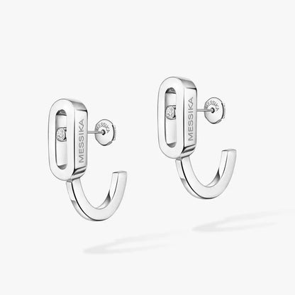 [ORA]Diamond Mini Hoop Earrings Move Classique