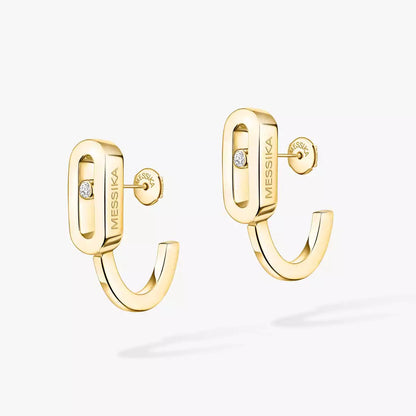 [ORA]Diamond Mini Hoop Earrings Move Classique