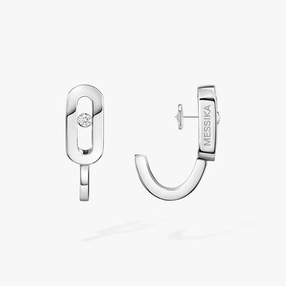 [ORA]Diamond Mini Hoop Earrings Move Classique