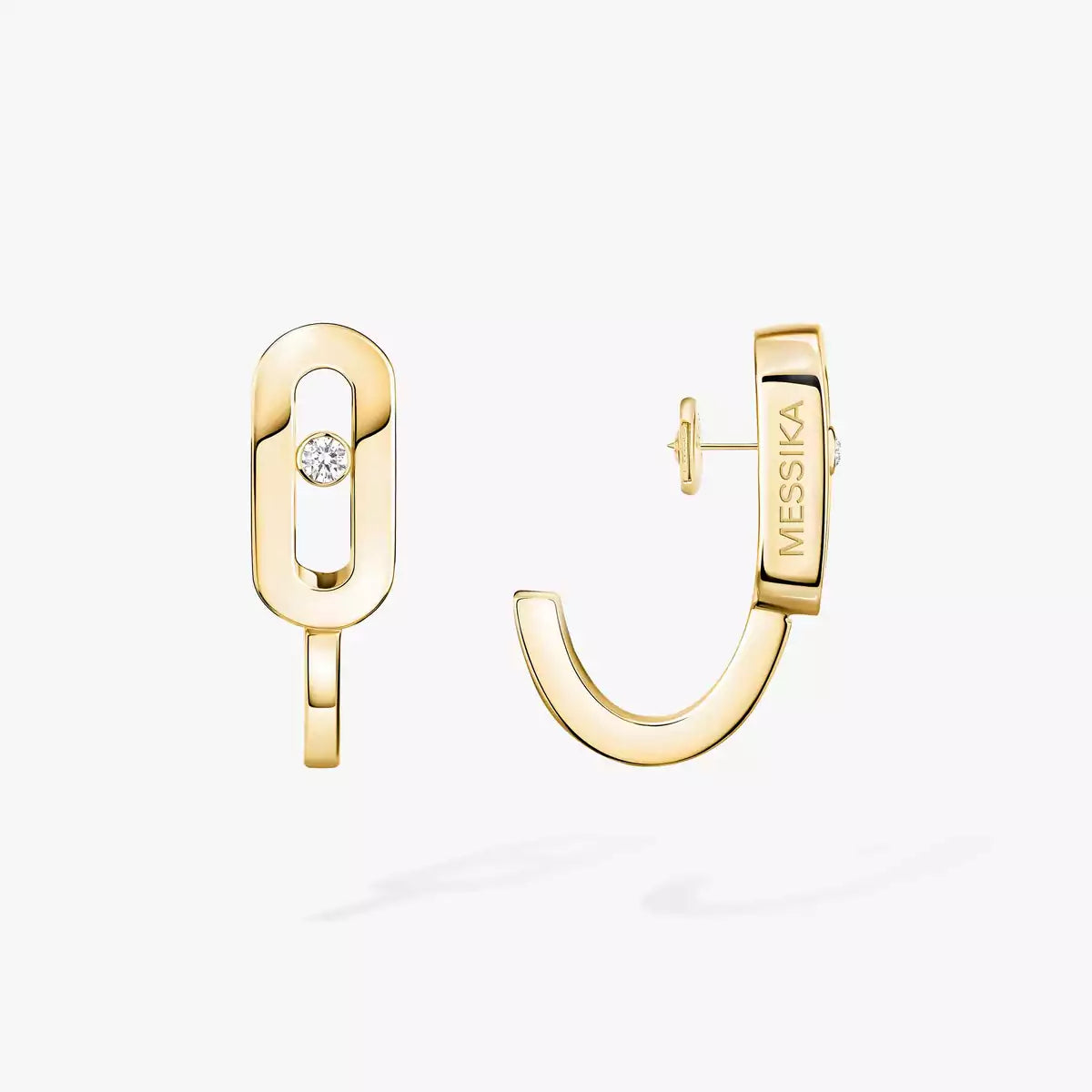 [ORA]Diamond Mini Hoop Earrings Move Classique