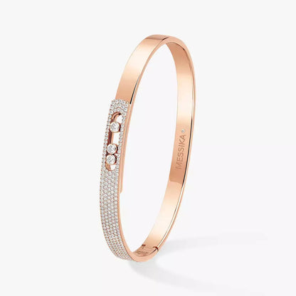 [ORA]Move Noa Rose Gold Pav¨¦ Diamond Bangle Bracelet