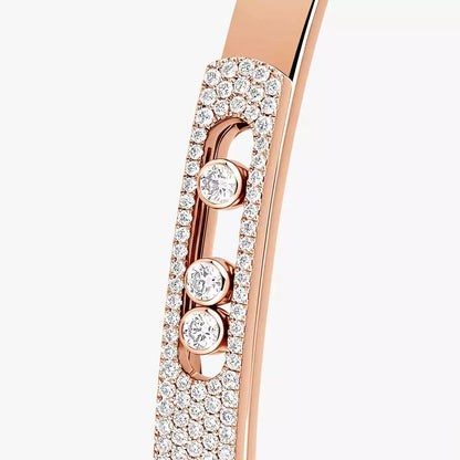 [ORA]Move Noa Rose Gold Pav¨¦ Diamond Bangle Bracelet