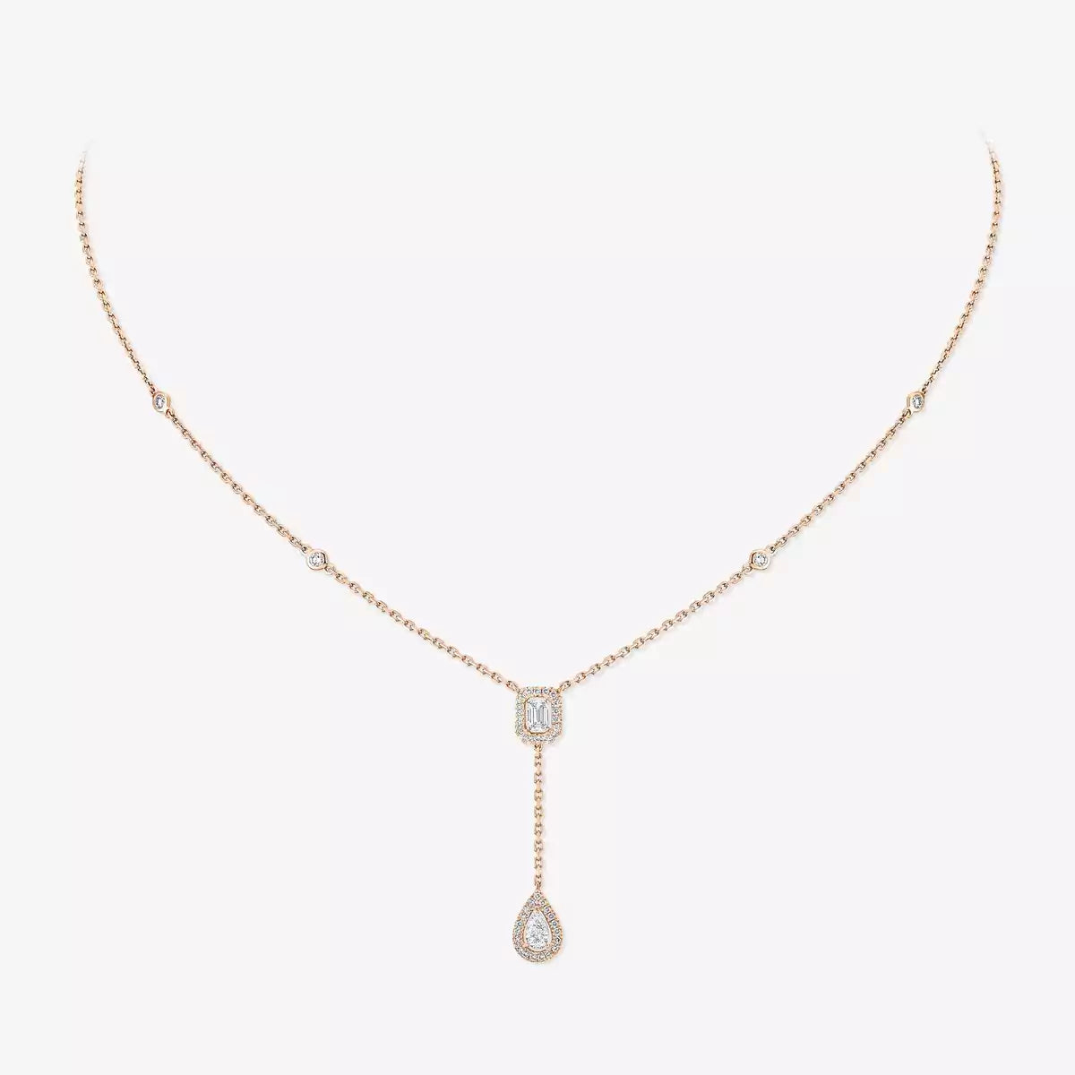 [ORA]Gold Diamond Tie Necklace