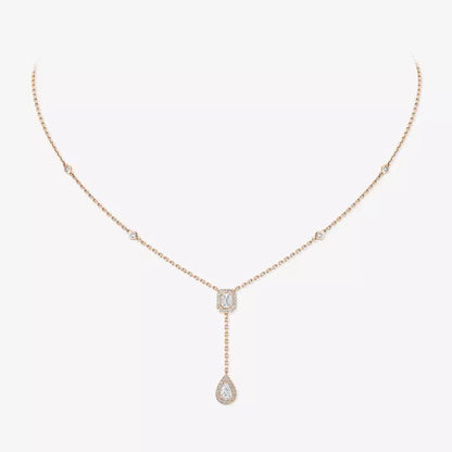 [ORA]Gold Diamond Tie Necklace