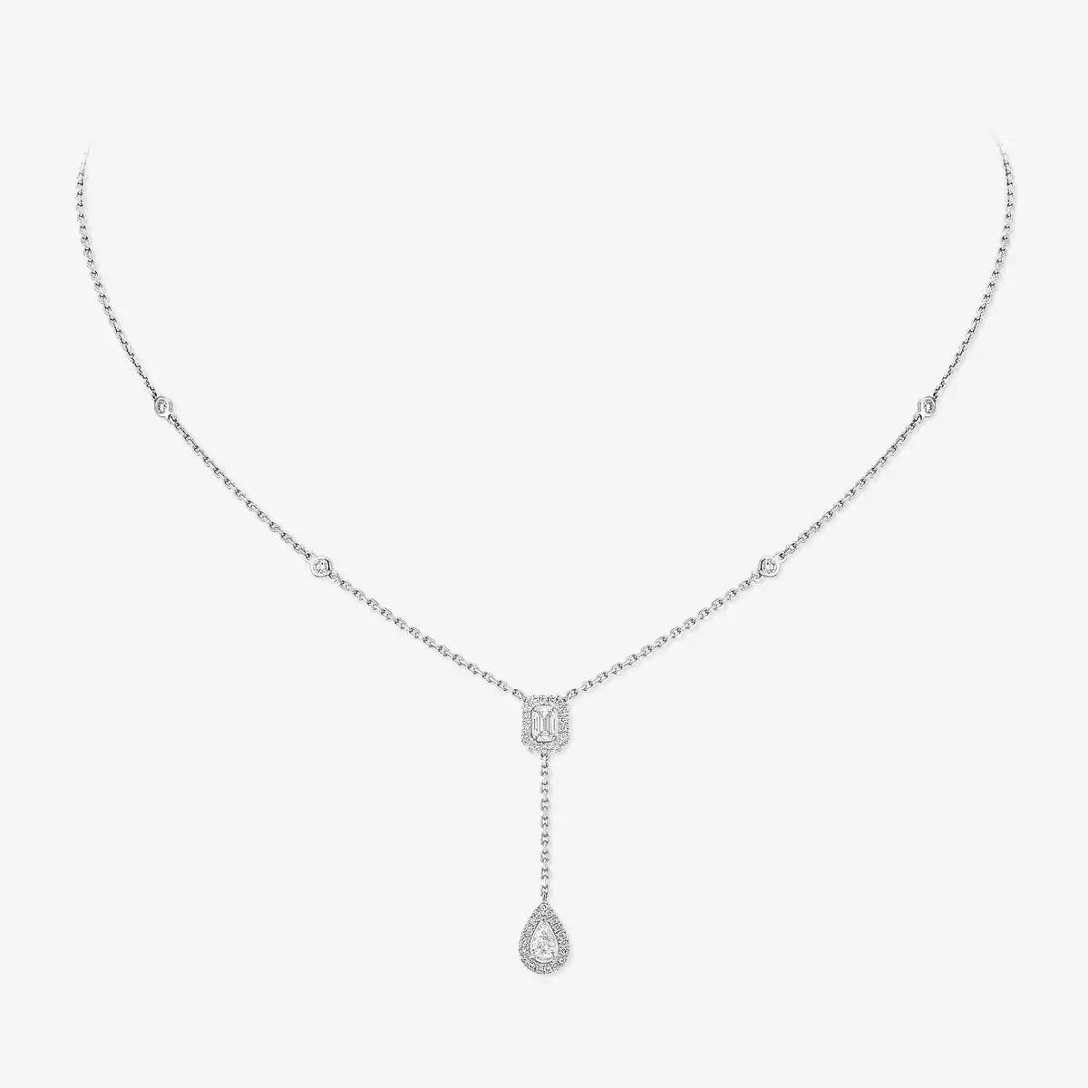 [ORA]Gold Diamond Tie Necklace
