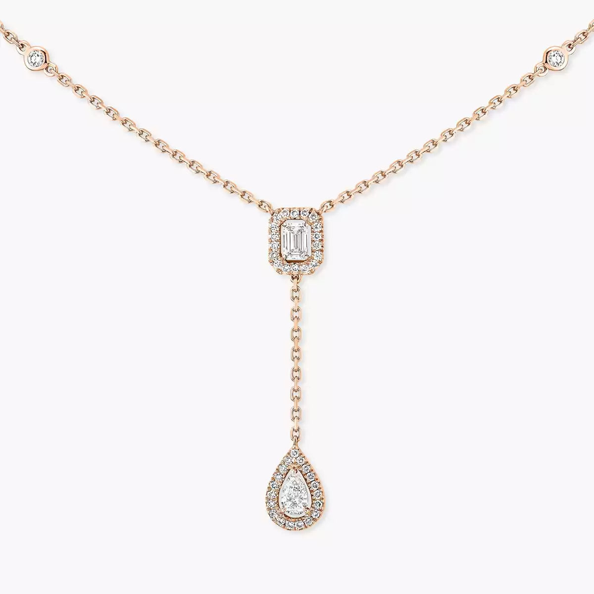 [ORA]Gold Diamond Tie Necklace