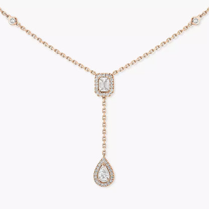 [ORA]Gold Diamond Tie Necklace