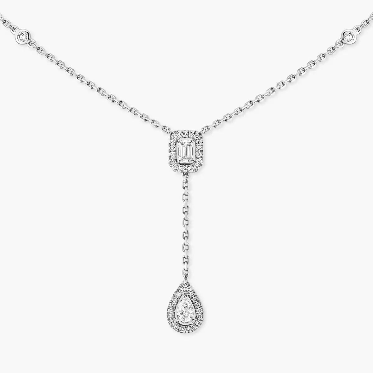 [ORA]Gold Diamond Tie Necklace