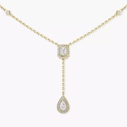 [ORA]Gold Diamond Tie Necklace