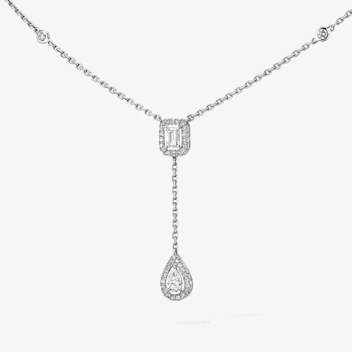 [ORA]Gold Diamond Tie Necklace