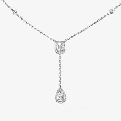 [ORA]Gold Diamond Tie Necklace