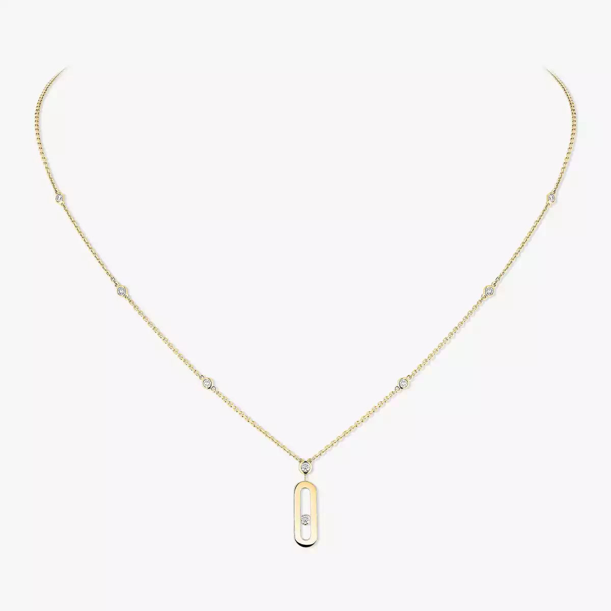 [ORA] Move Uno Gold Diamond Long Necklace