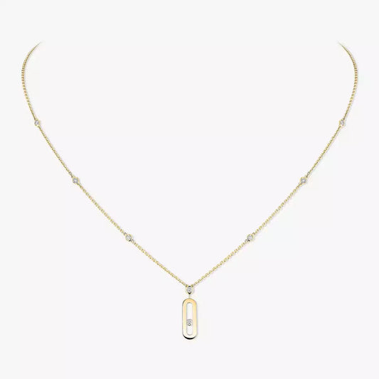 [ORA] Move Uno Gold Diamond Long Necklace