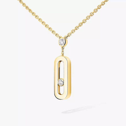 [ORA] Move Uno Gold Diamond Long Necklace