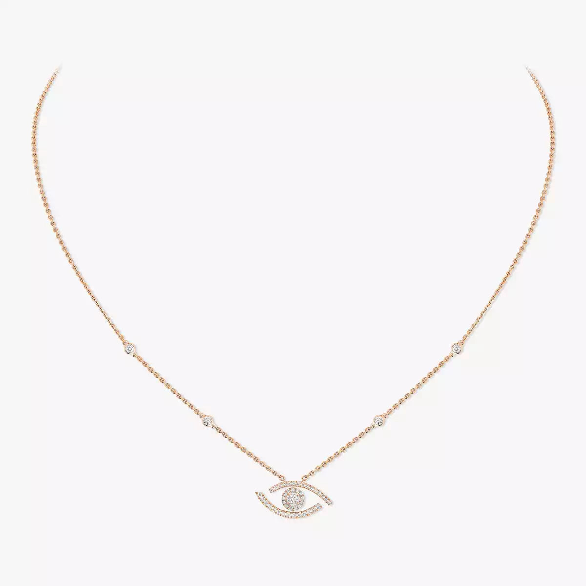 [ORA]Pave_ Diamond Necklace Lucky Eye