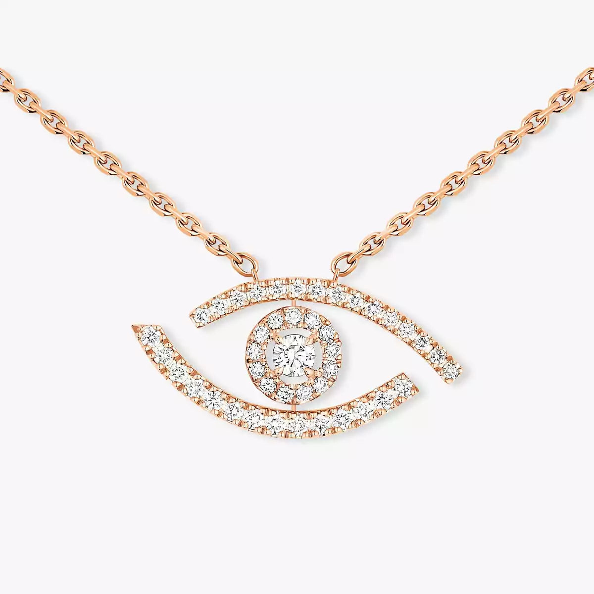 [ORA]Pave_ Diamond Necklace Lucky Eye