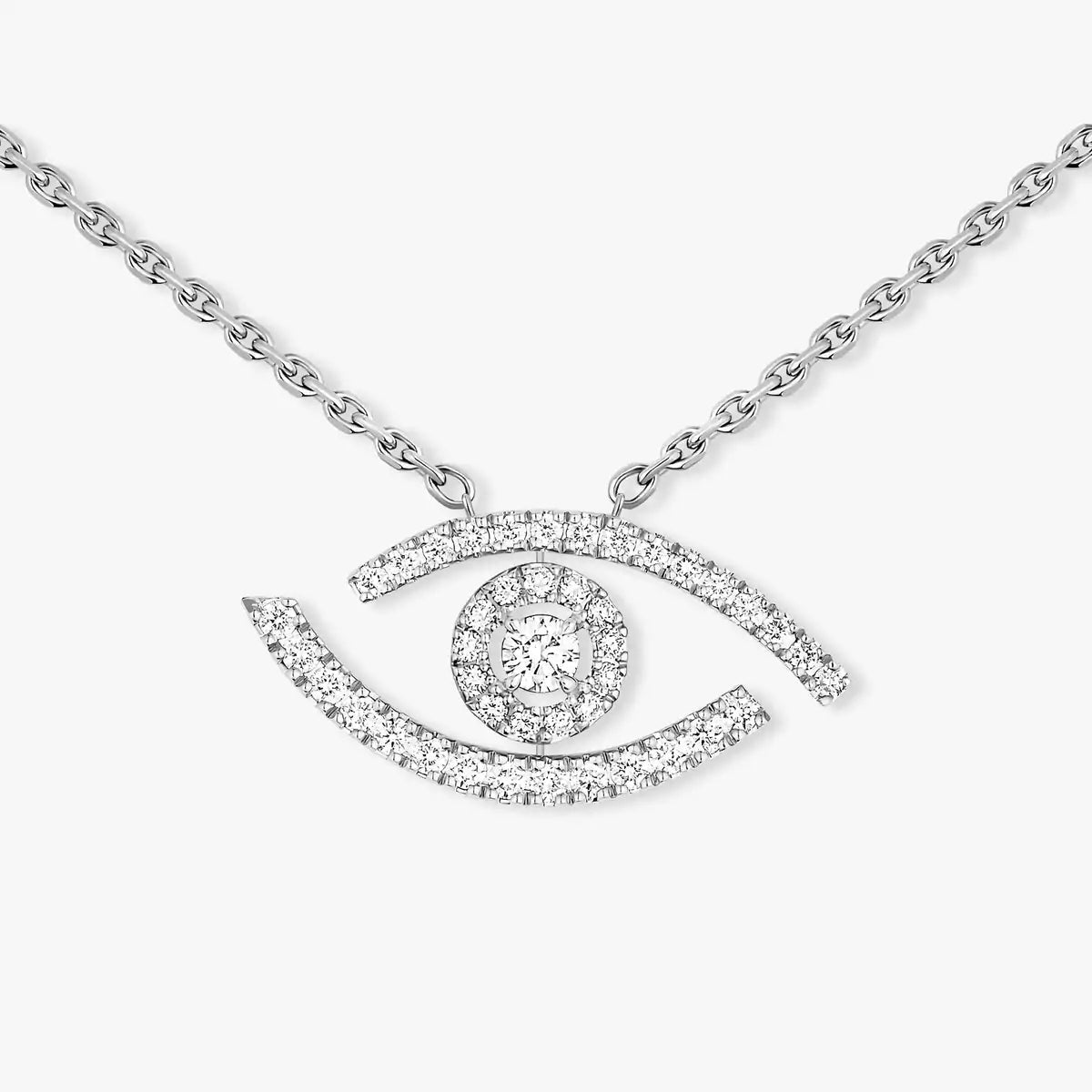 [ORA]Pave_ Diamond Necklace Lucky Eye