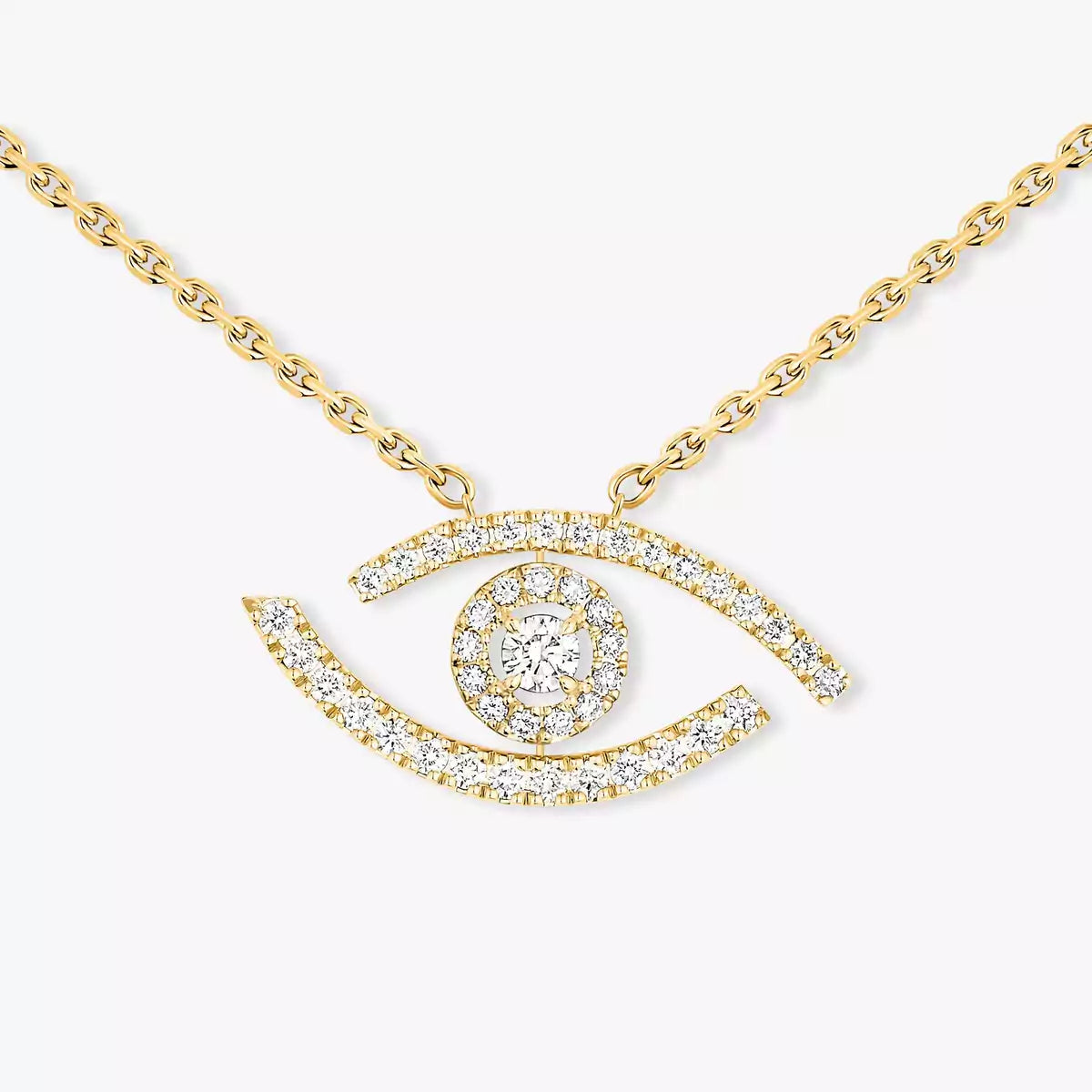 [ORA]Pave_ Diamond Necklace Lucky Eye