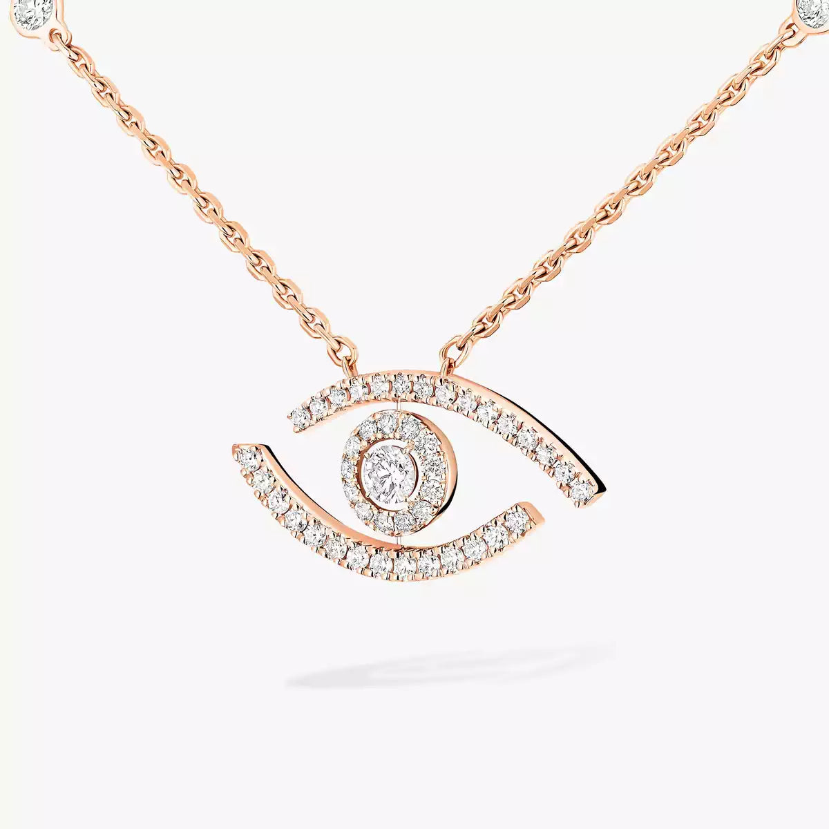 [ORA]Pave_ Diamond Necklace Lucky Eye
