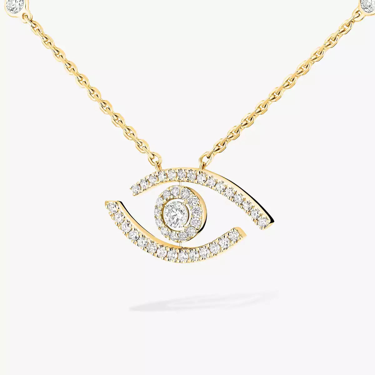 [ORA]Pave_ Diamond Necklace Lucky Eye