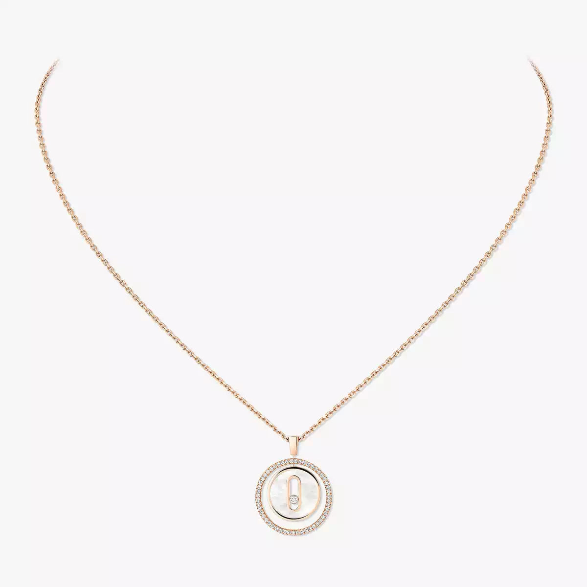 [ORA]Lucky Move Diamond Necklace in Rose Gold and White Mother-of-Pearl