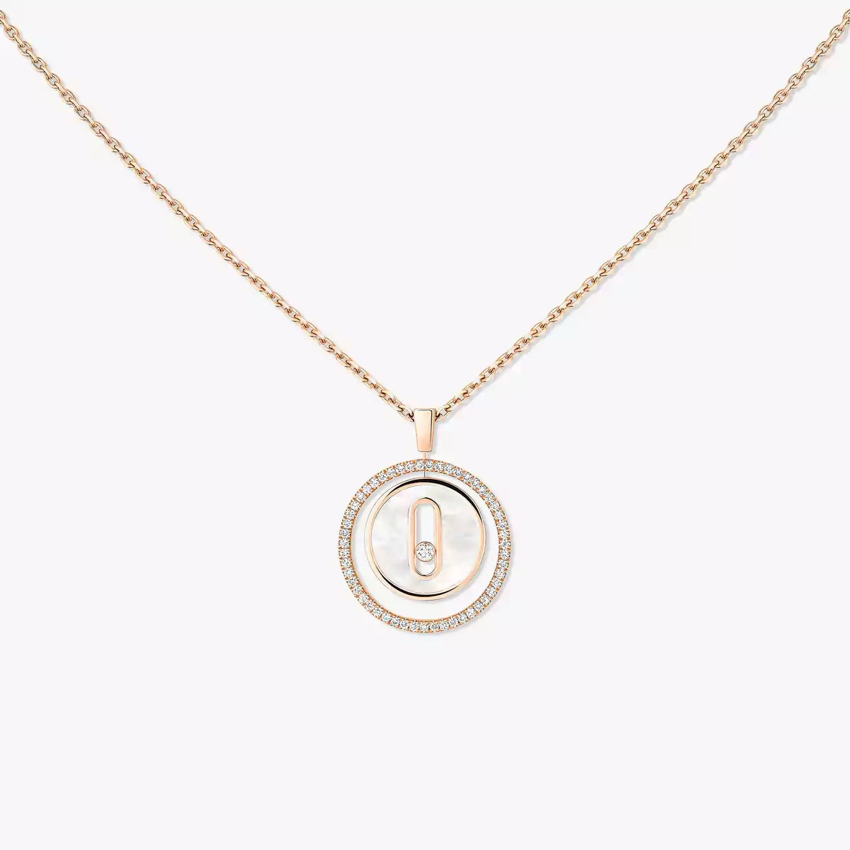 [ORA]Lucky Move Diamond Necklace in Rose Gold and White Mother-of-Pearl