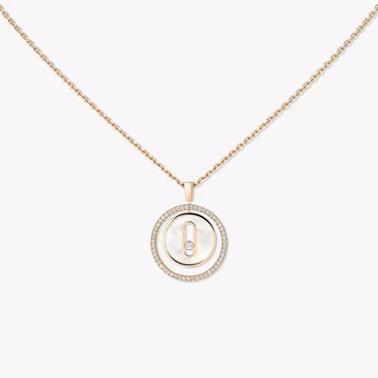 [ORA]Lucky Move Diamond Necklace in Rose Gold and White Mother-of-Pearl