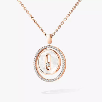 [ORA]Lucky Move Diamond Necklace in Rose Gold and White Mother-of-Pearl