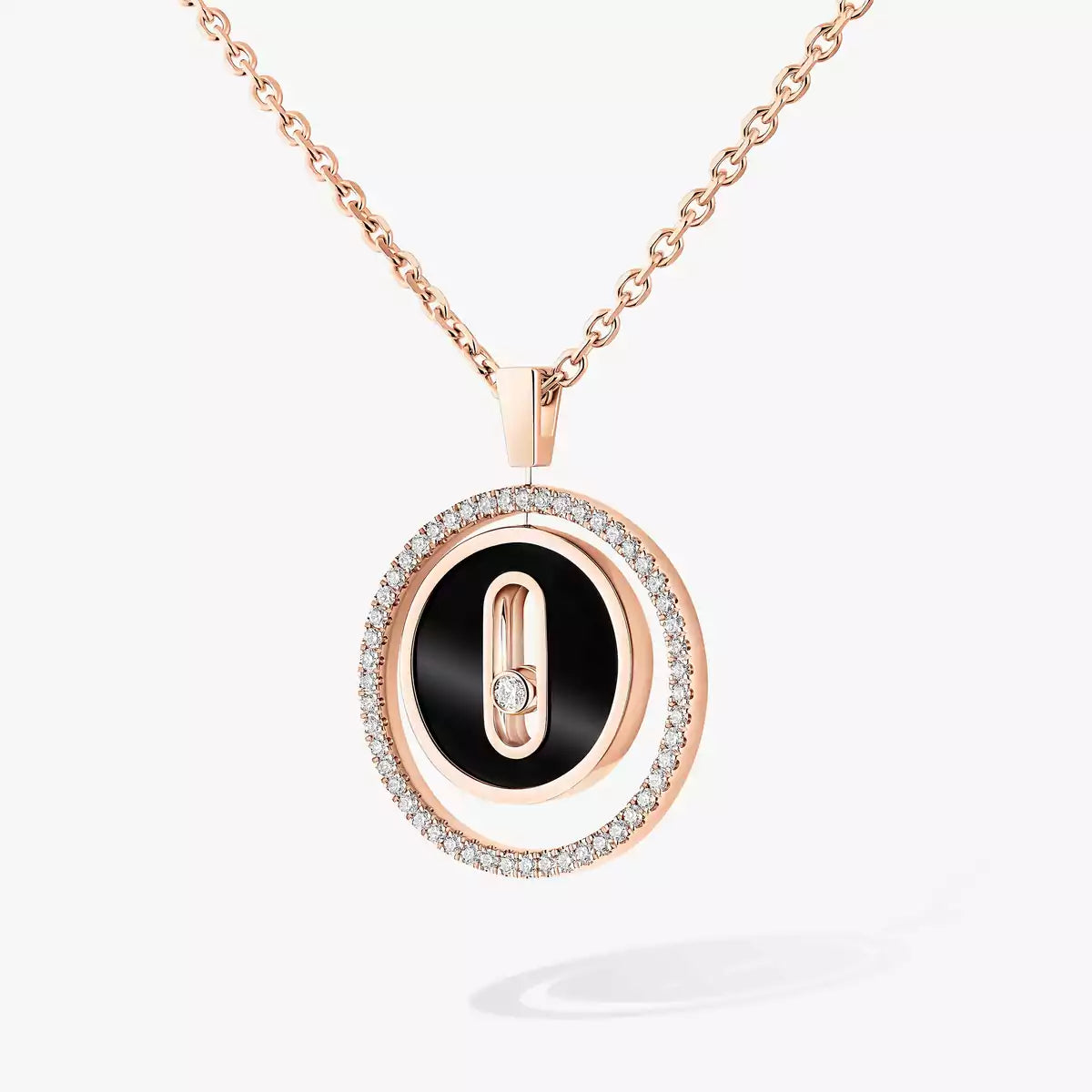 [ORA]Lucky Move Diamond Necklace in Rose Gold and White Mother-of-Pearl