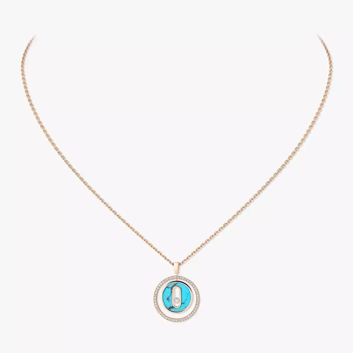 [ORA]Lucky Move Diamond Necklace in Rose Gold and White Mother-of-Pearl